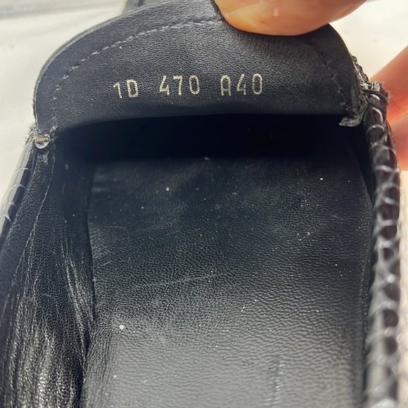 Prada Sz 9.5 Black Crocodile Embossed Patent Leather Driving Moccasins Loafers - Picture 11 of 11